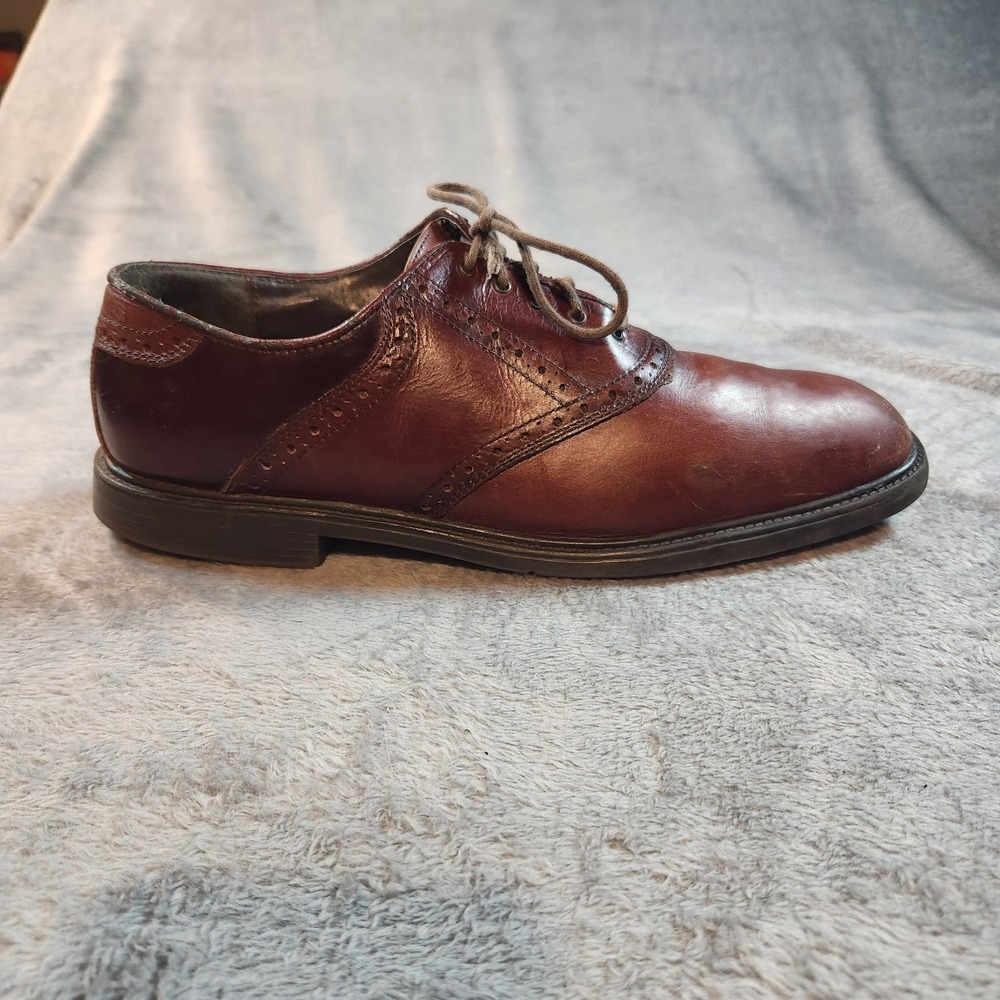 Nunn Bush Shoes Mens 12 Brown Leather Plain Toe‎ Oxford Macallister 84046-200